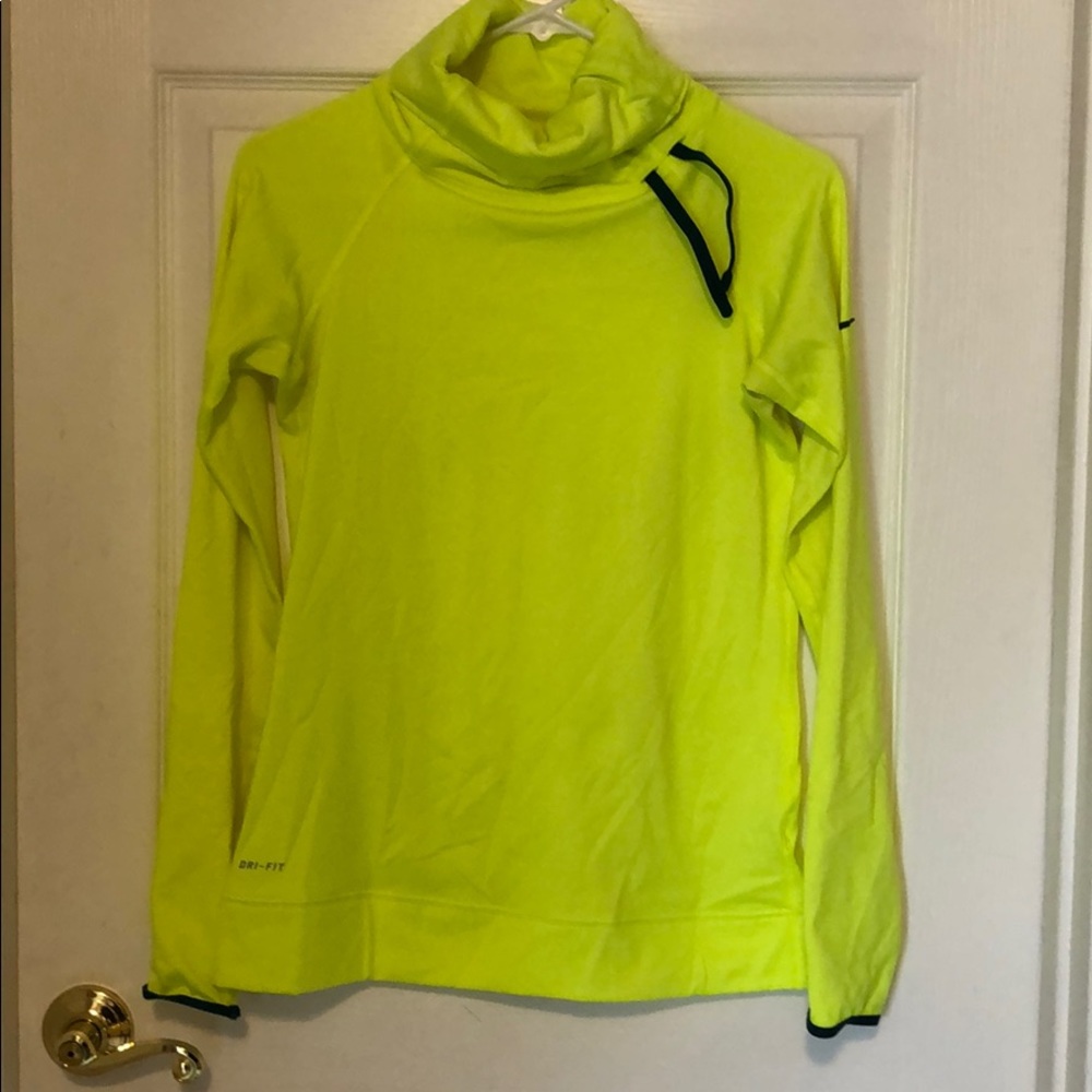 Fluorescent Yellow Nike hoodie, size medium